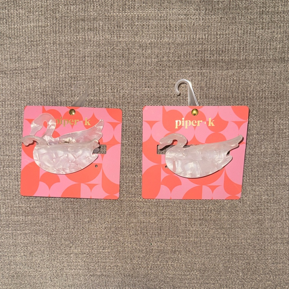 Piper K Swan Hair Clips Set of 2